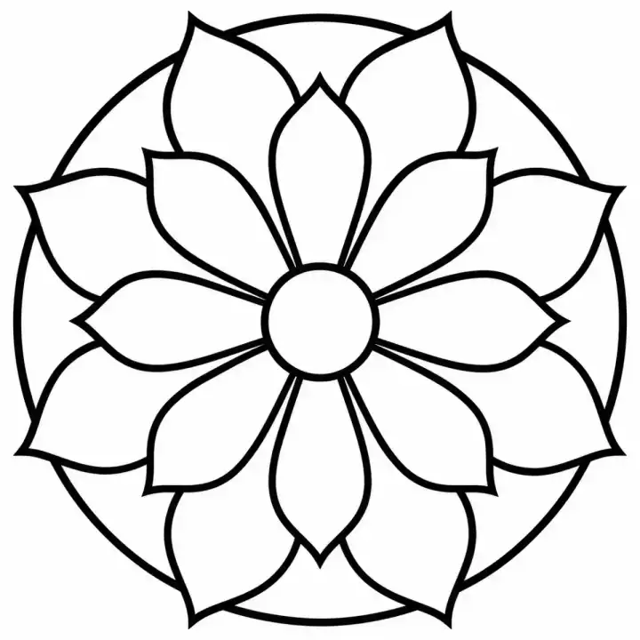 Molde de mandala floral para peça de mesa posta